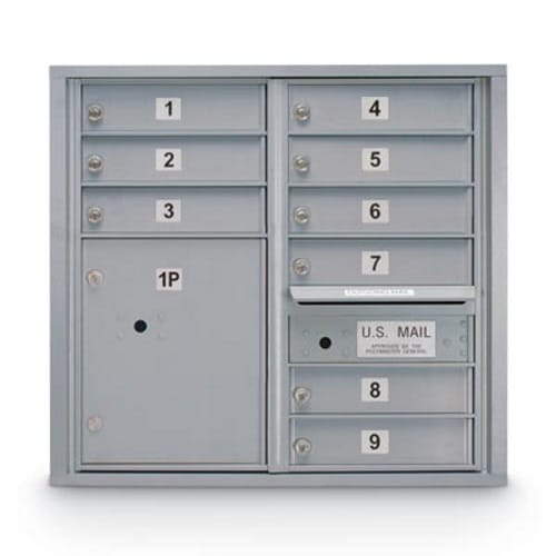 CAD Drawings American Postal Manufacturing Co. 9 Door Standard 4C Mailbox with (1) Parcel Locker